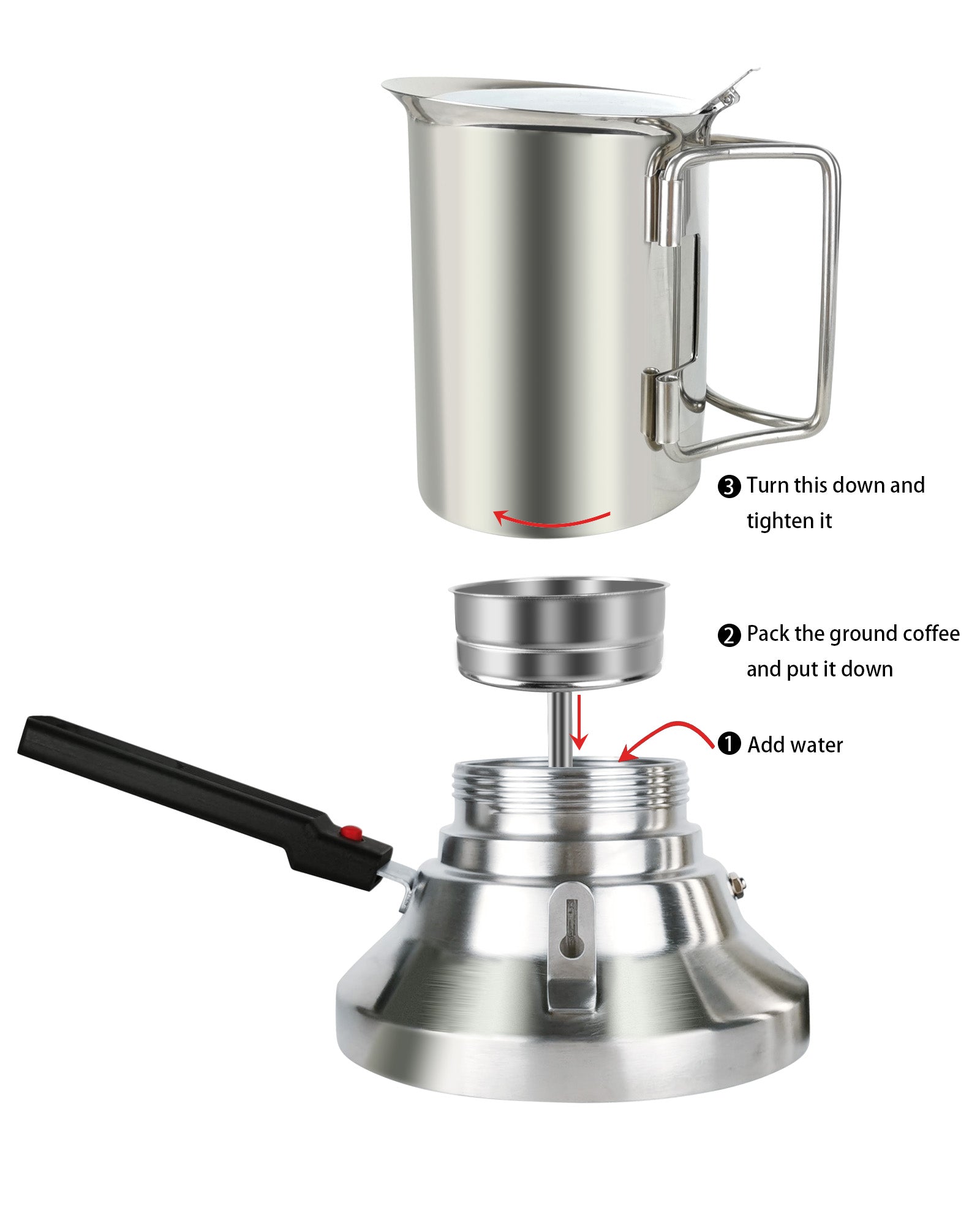 Stainless Steel Stovetop Espresso Coffee Maker Moka Pot for Italian and Cuban Café Brewing 12 Cups