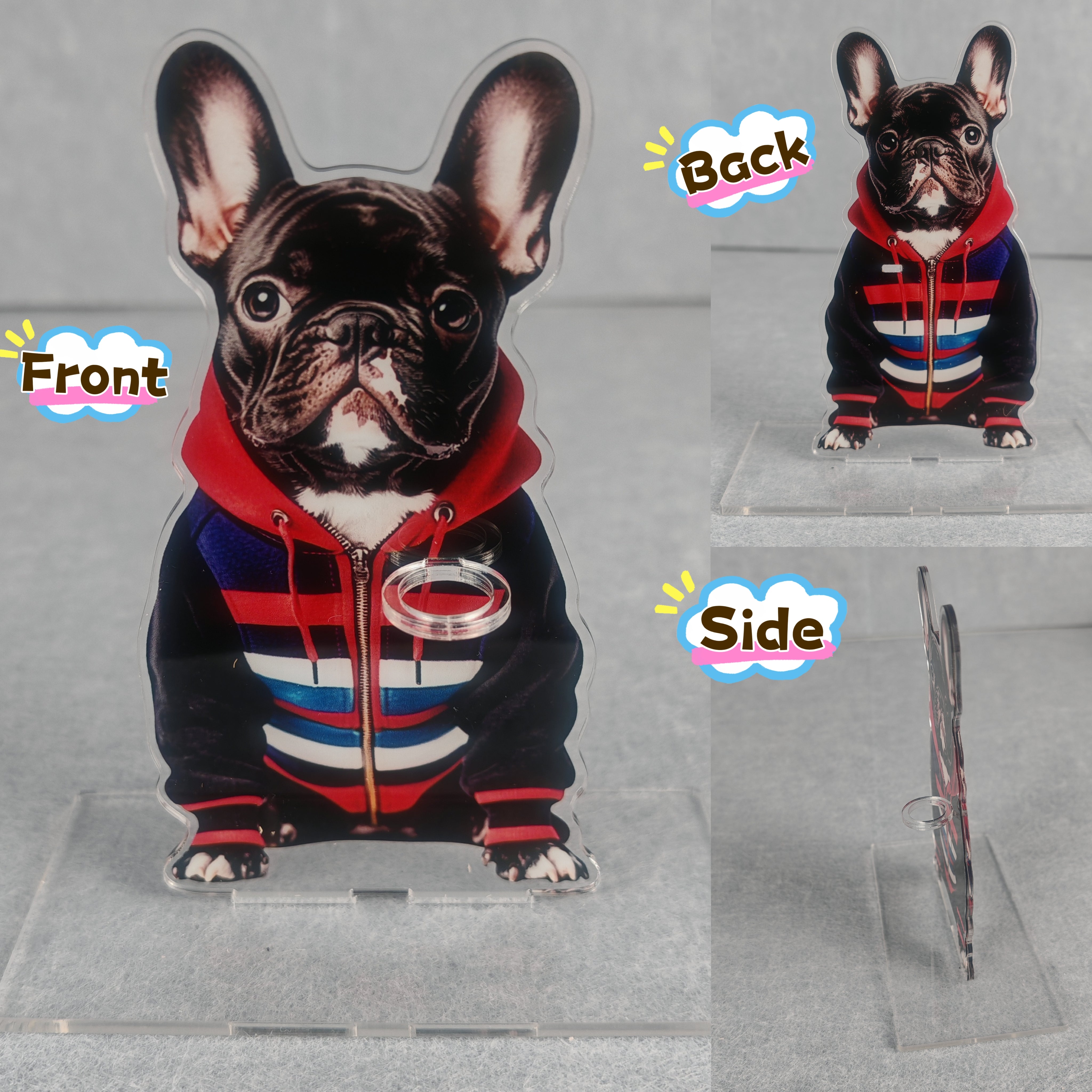 French Bulldog Pen Holder for Apple Pencil & Stylus | Ambidextrous Desk Organizer | Papa Long