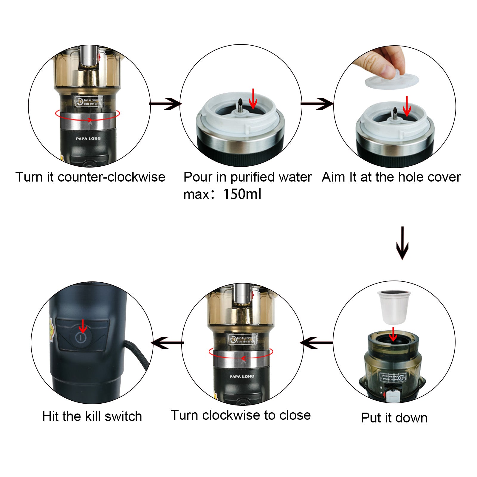 Cafetière portable pour voiture à service unique pour dosettes K et café moulu – Machine à café électrique pour voiture 141,7 g avec chargeur DC 12 V