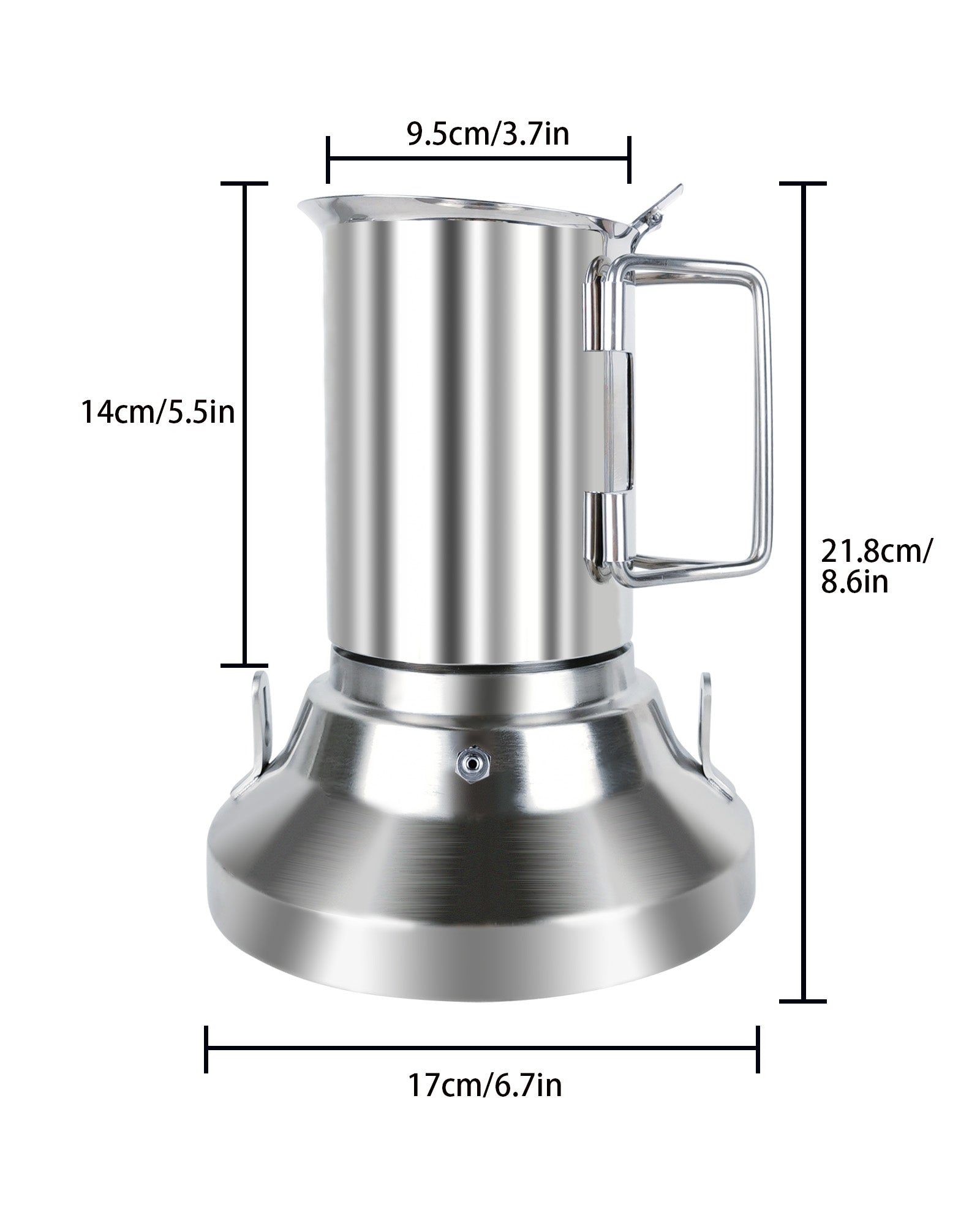 Stainless Steel Stovetop Espresso Coffee Maker Moka Pot for Italian and Cuban Café Brewing 12 Cups