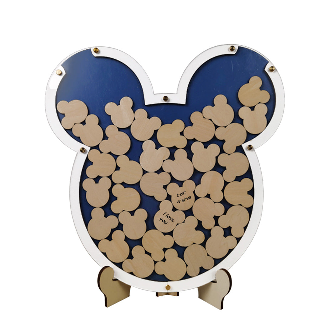 Wooden Baby Shower Guest Book for Mickey Mouse Themed Party - 42 Wooden Cutouts & Alternative Guest Book (Woodland Theme)