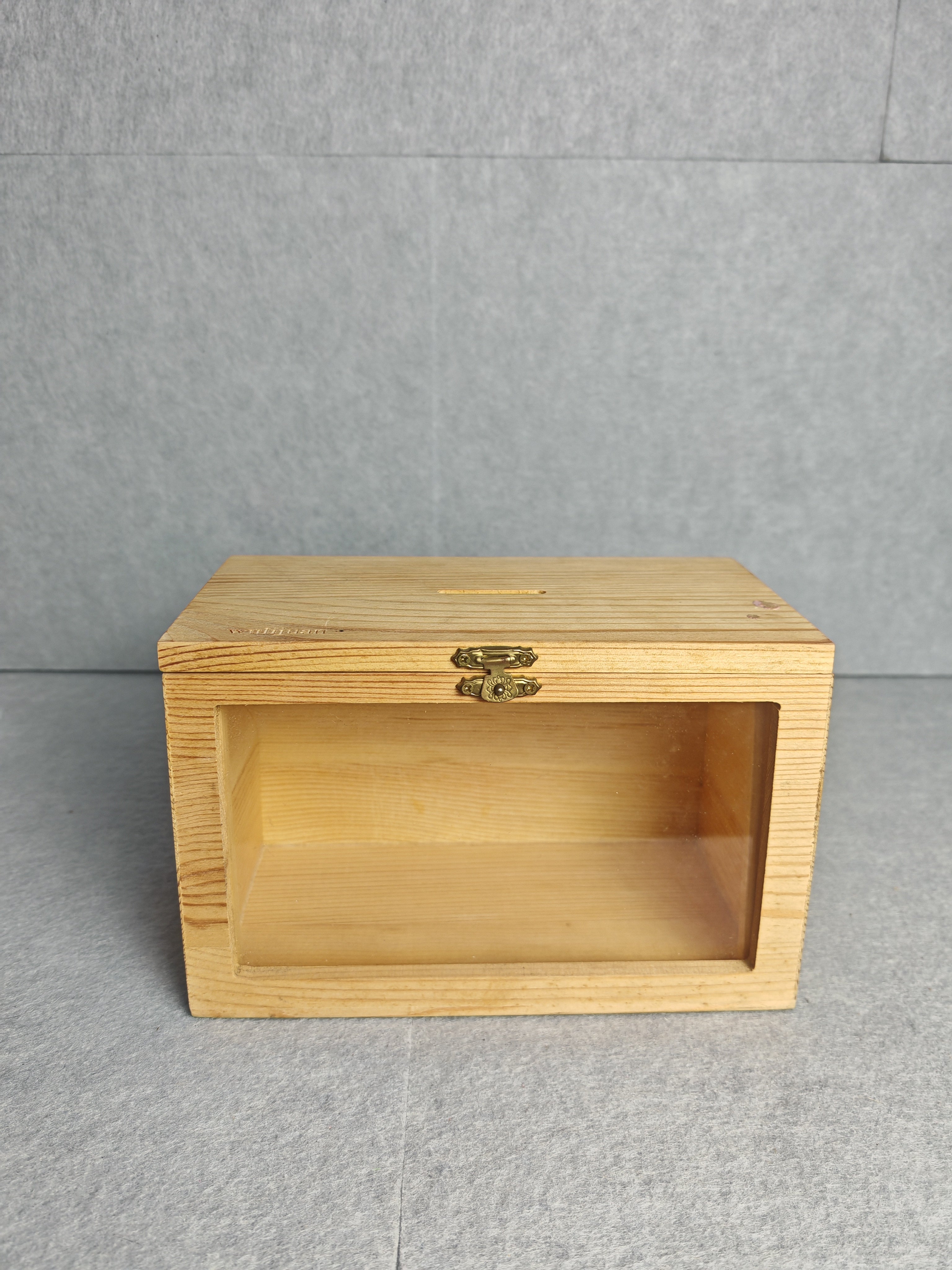 Wulijuan-Wooden Box, Rustic Wedding Card Box with Lock & Clear Window, Keepsake Memory Box for Wedding Reception, Bridal Shower, Birthday, Graduation