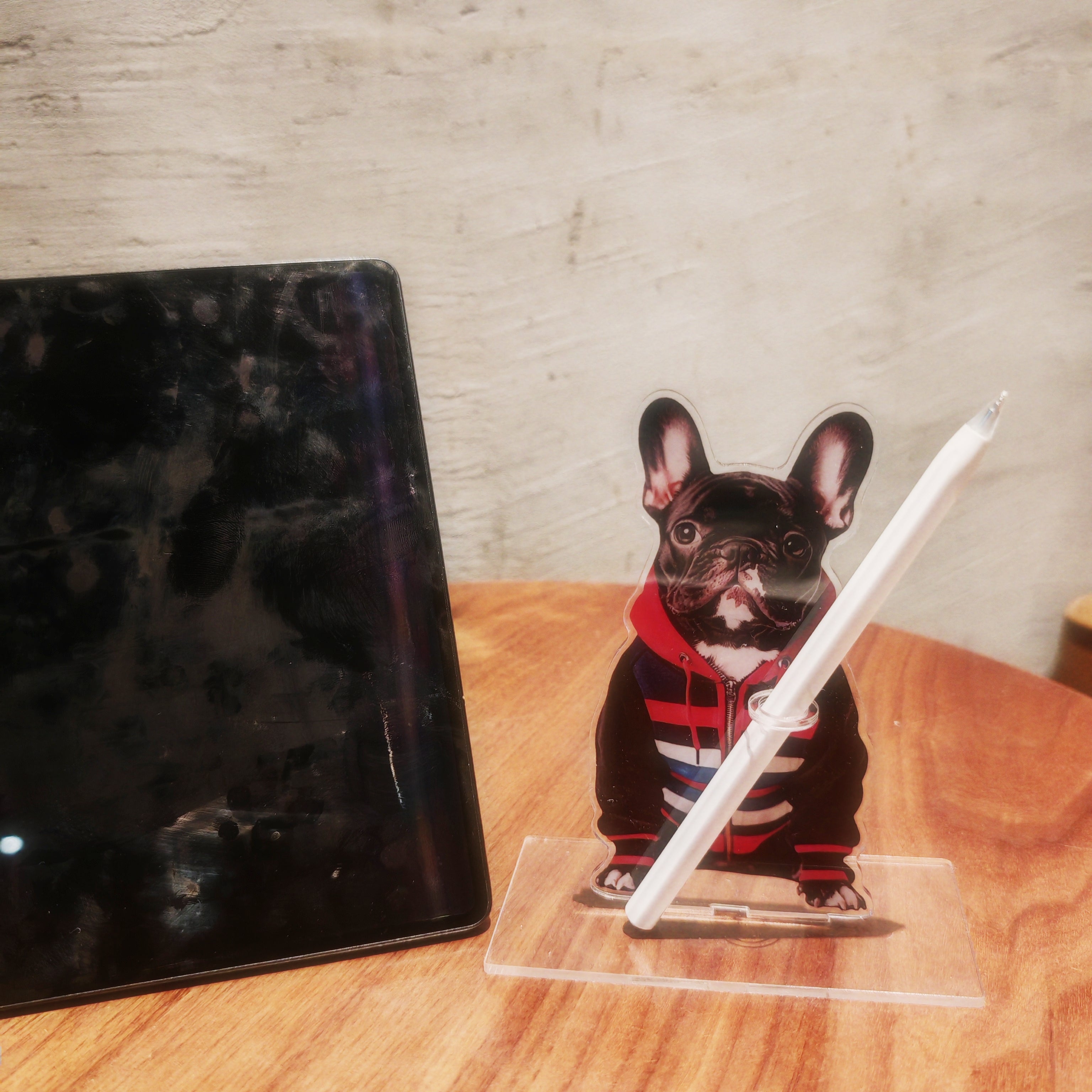 French Bulldog Pen Holder for Apple Pencil & Stylus | Ambidextrous Desk Organizer | Papa Long