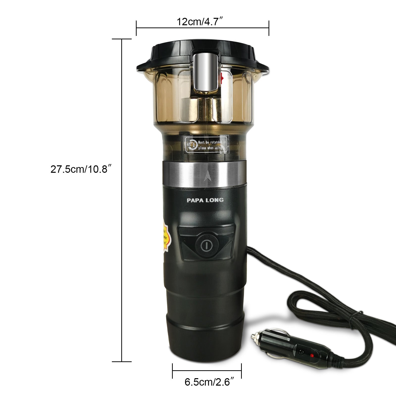 Portable Car Coffee Maker for 12V - K Cup Compatible Auto Brewer & Travel Mug | PAPA LONG